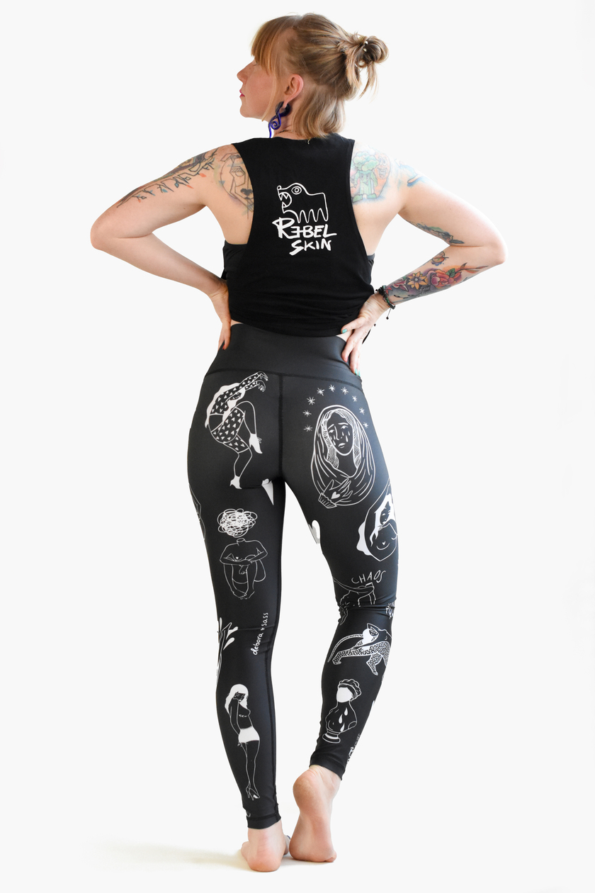 Legginsy z wysokim stanem - CHAOS <em> (by Debora Sass) </em> - obrazek 3