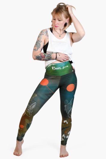 high-waisted leggings with graphics by Kasia Krutak