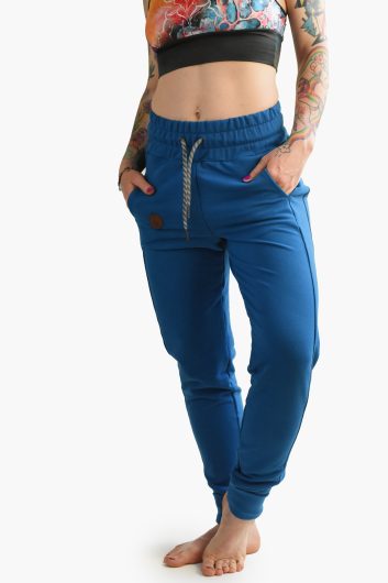 Spodnie dresowe damskie z wysokim stanem | VIKING BLUE
