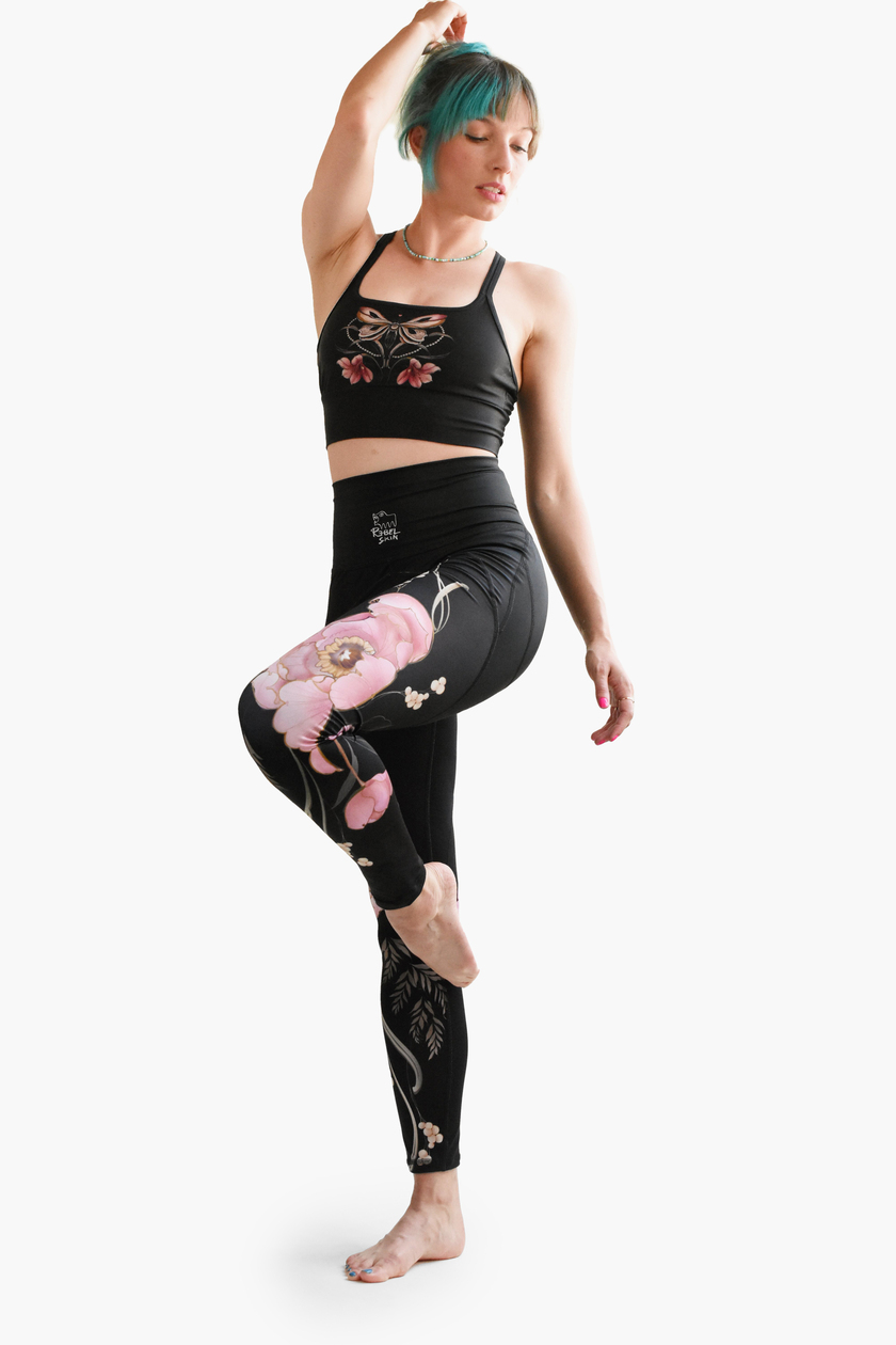 PREMIUM leggings - retro flowers <em>(by Magdalena Pliszka)</em> (Kopia) - Image 3